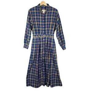 L.L. Bean Multicolor Plaid Long Sleeve Dress